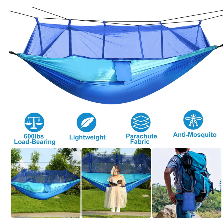 Outdoor Mosquito Net Camping Hammock (Blue or Green) Outdoor Mosquito Net Camping Hammock (Blue or Green)